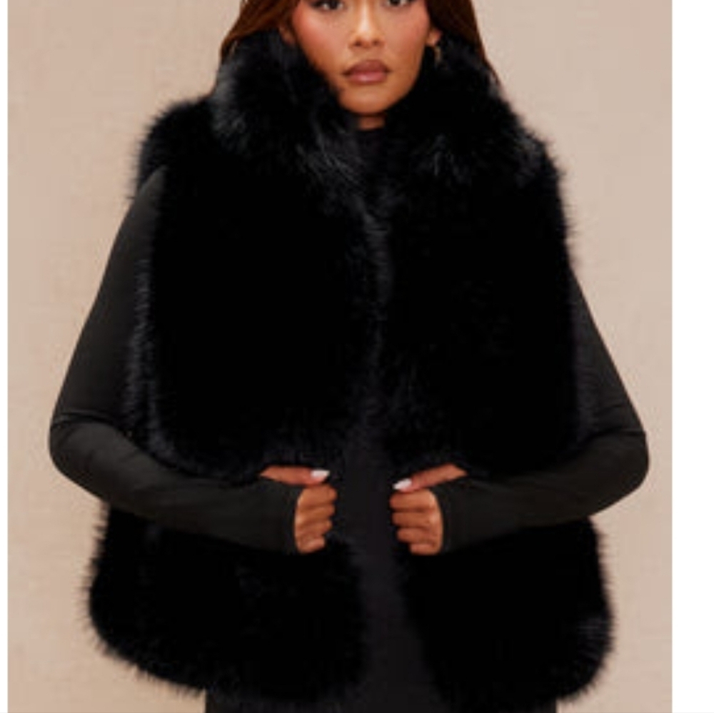 New Luxe Faux Fur Super Soft Black Vest